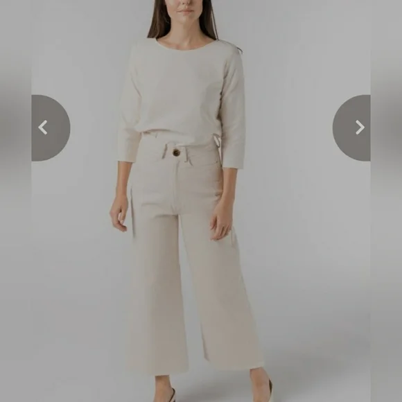 Tribe Alive Cream Wide Leg Jeans - Picture 13 of 15